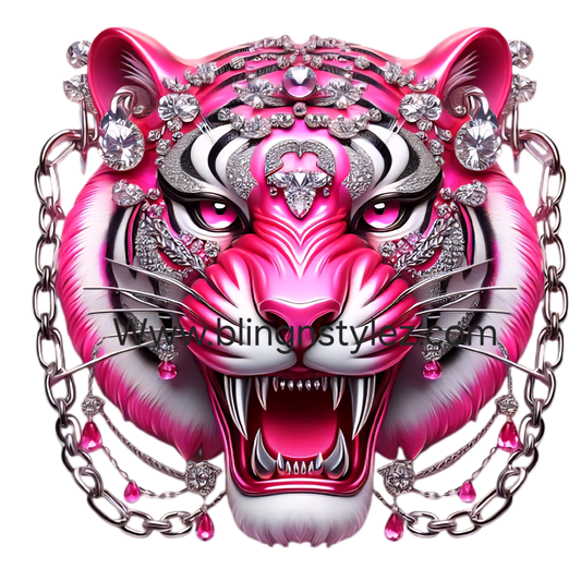 Pink Fierce Tiger Png, Digital File