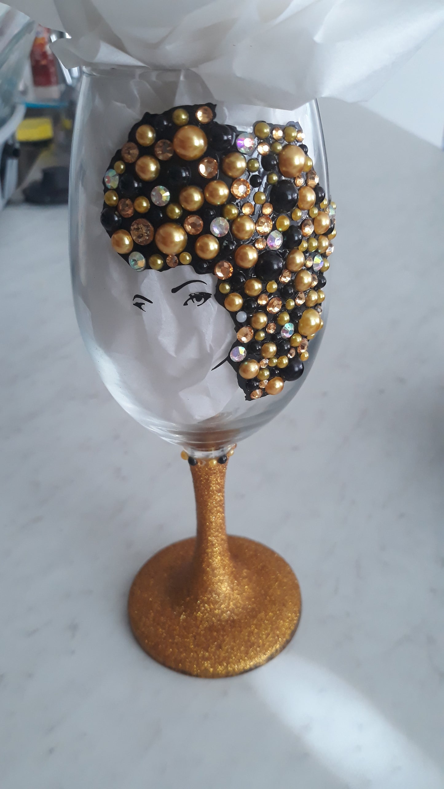 Custom Bling Wine Glass