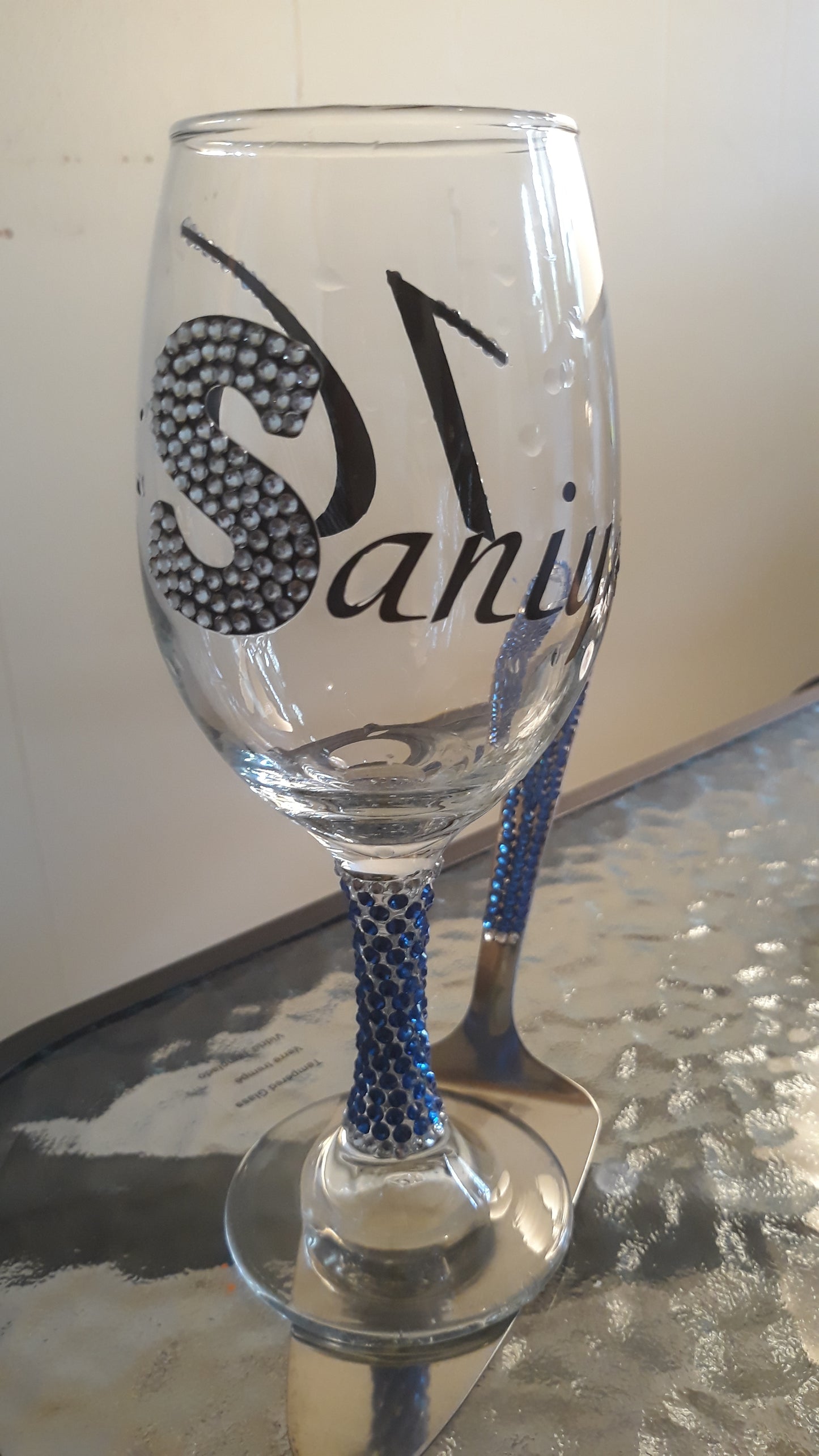 Custom Bling Wine Glass