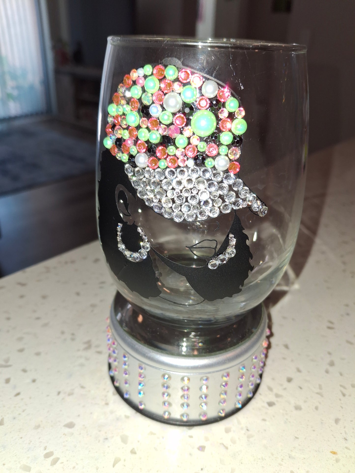 Custom Bling Wine Glass