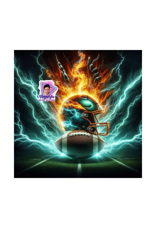 Green Lightning Football 2, ,digital file, png