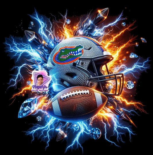 Sparkle Gator Football , PNG, Digital File