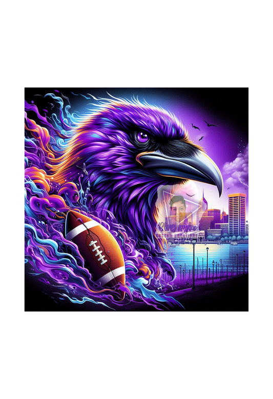Purpe Raven Football , PNG, Digital File