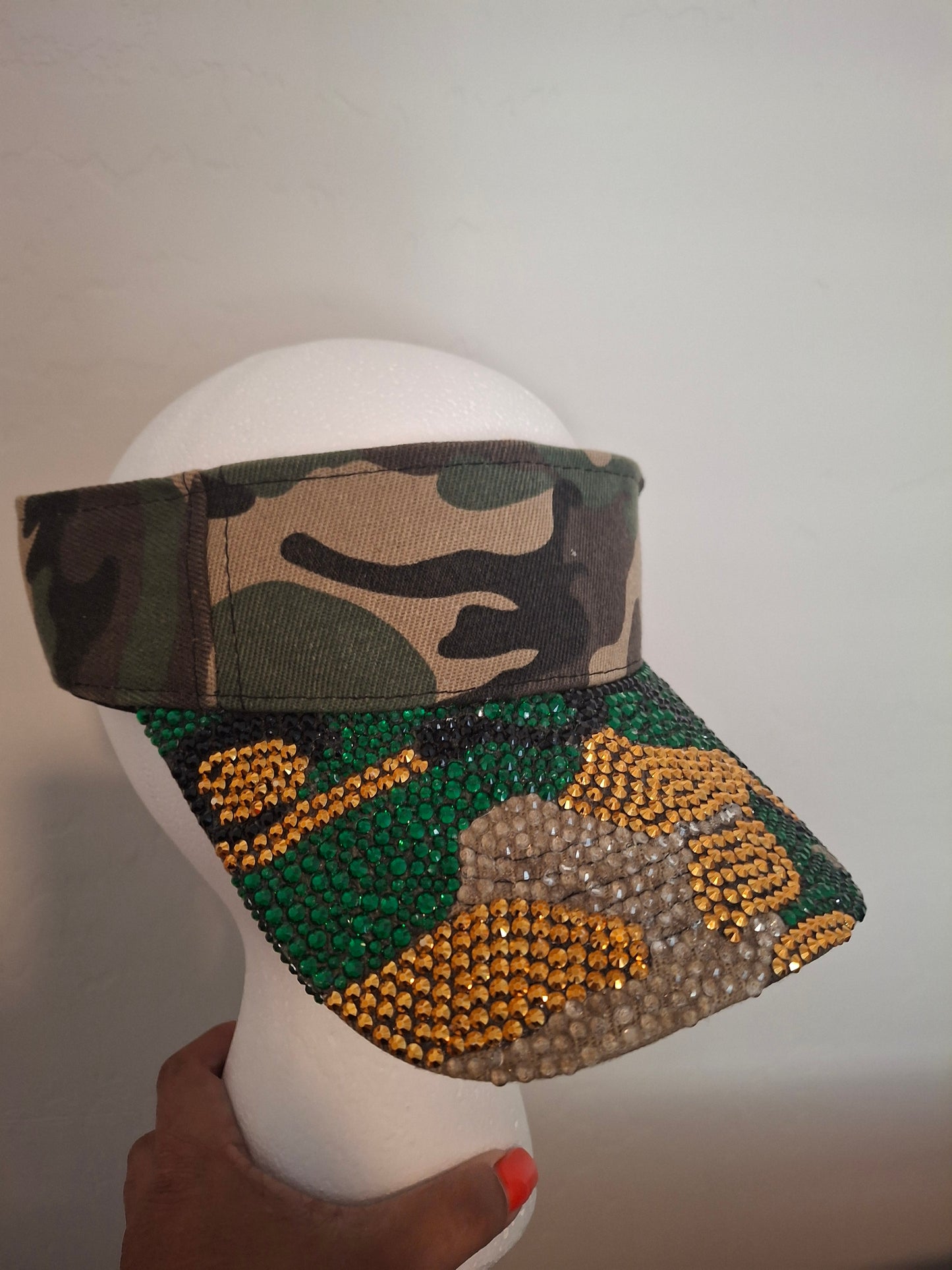 Camouflage Rhinestone Visor