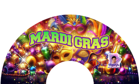 Mardi Gras I Fan Template