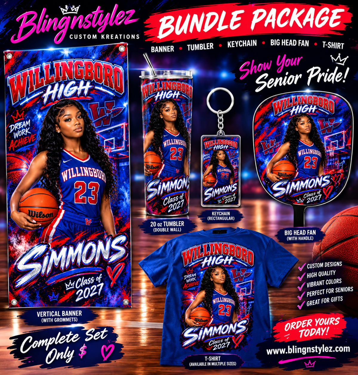 2027 Senior Night Basketball Custom Banner