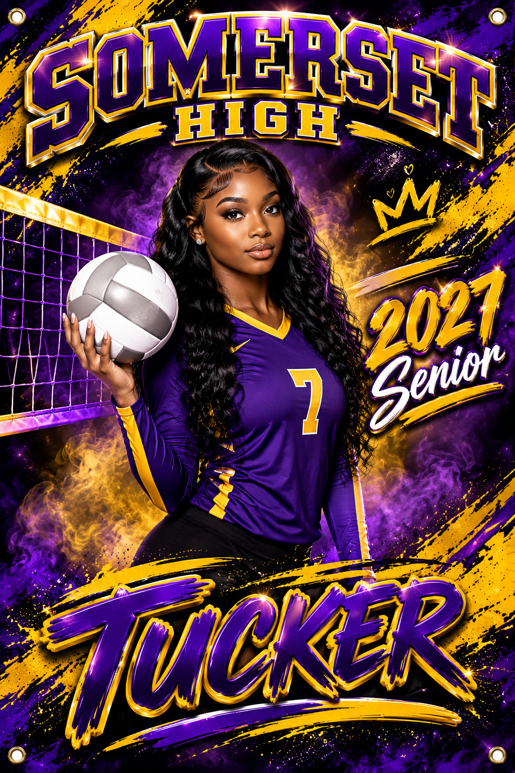 2027 Senior Night Volleyball Custom Banner