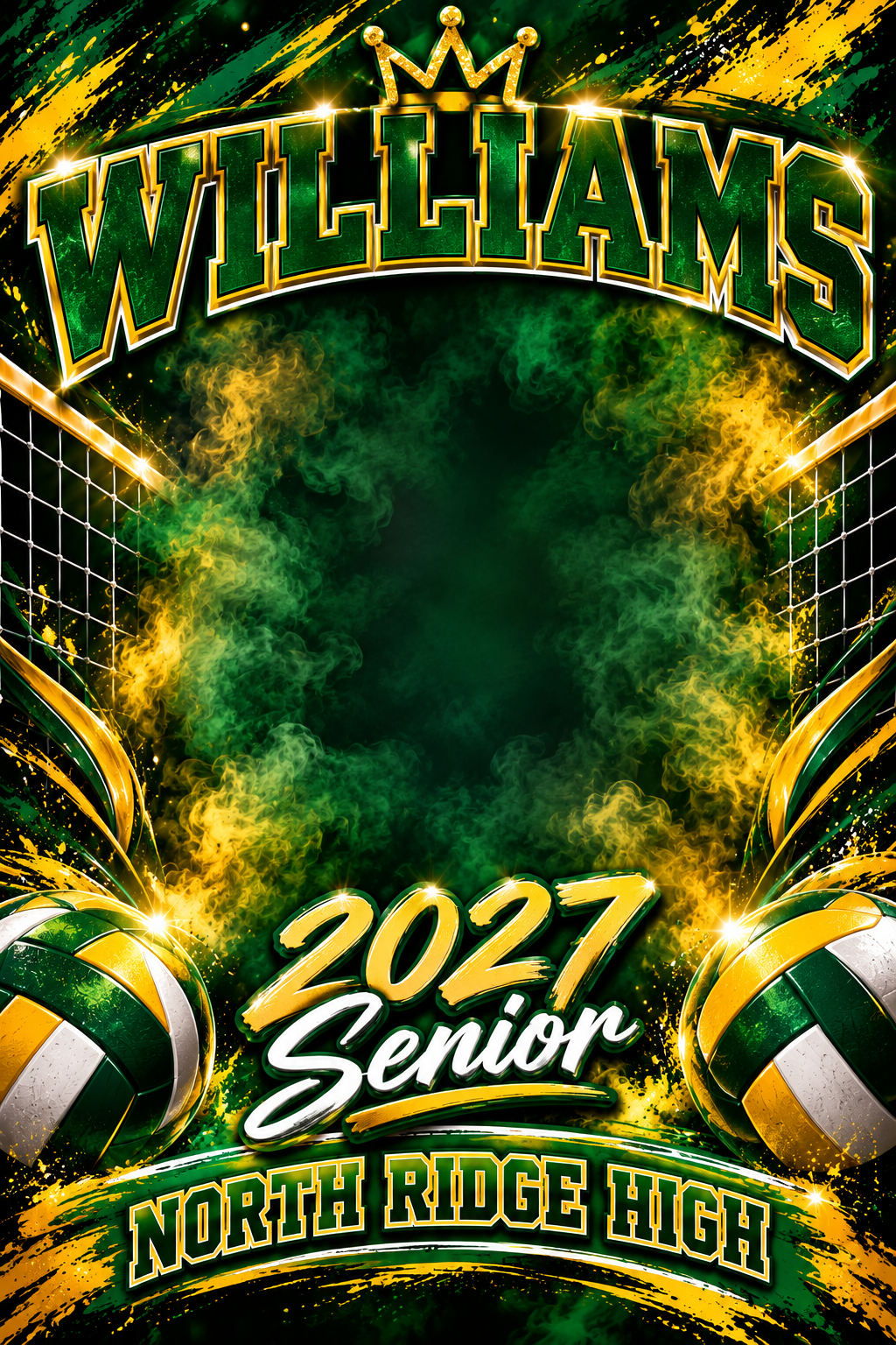 2027 Senior Night Volleyball Custom Banner