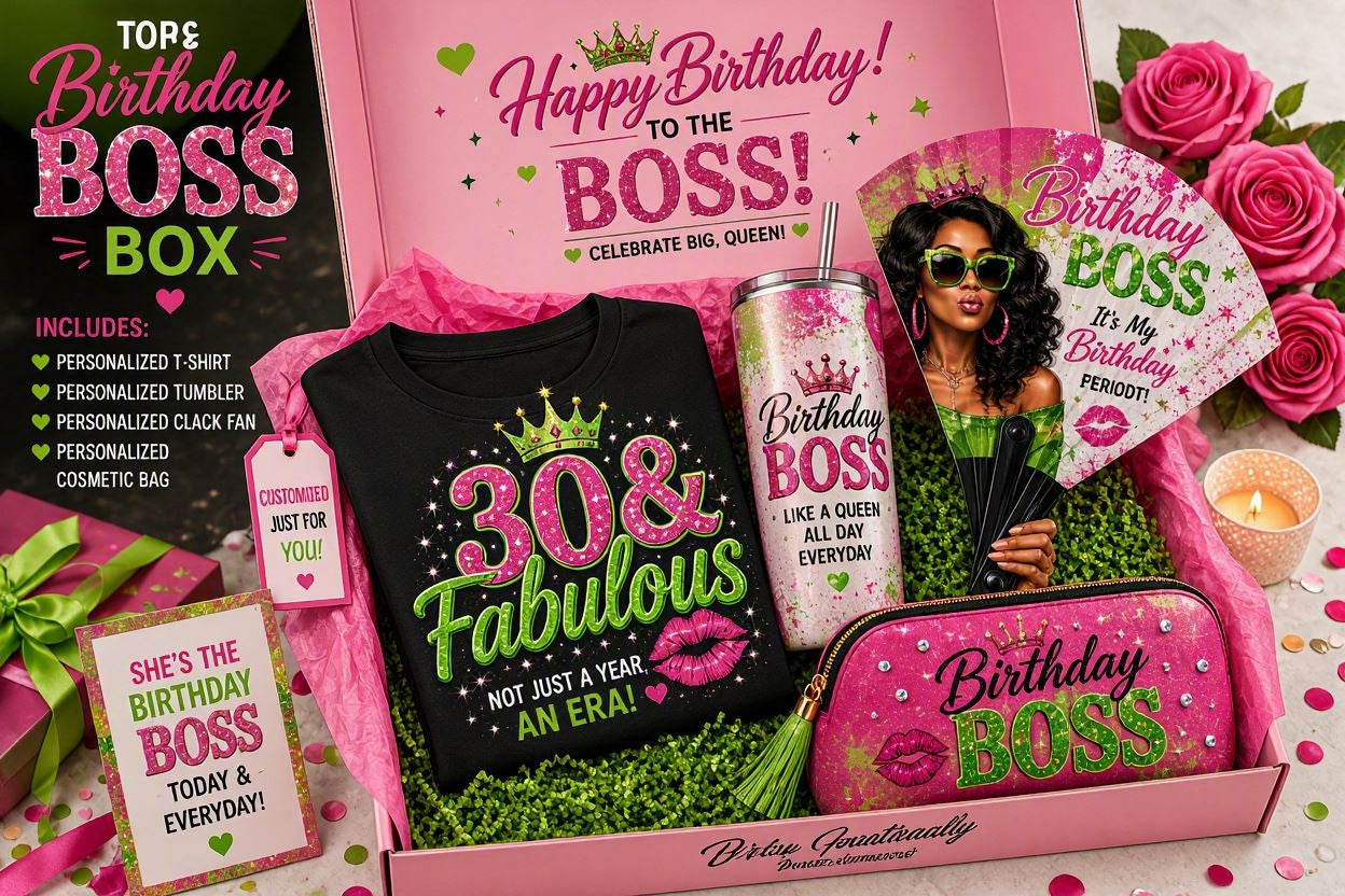 30 & FABULOUS Ultimate Box- Personalized Birthday Gift Set | Birthday Queen Box | Custom Birthday Bundle (Copy)