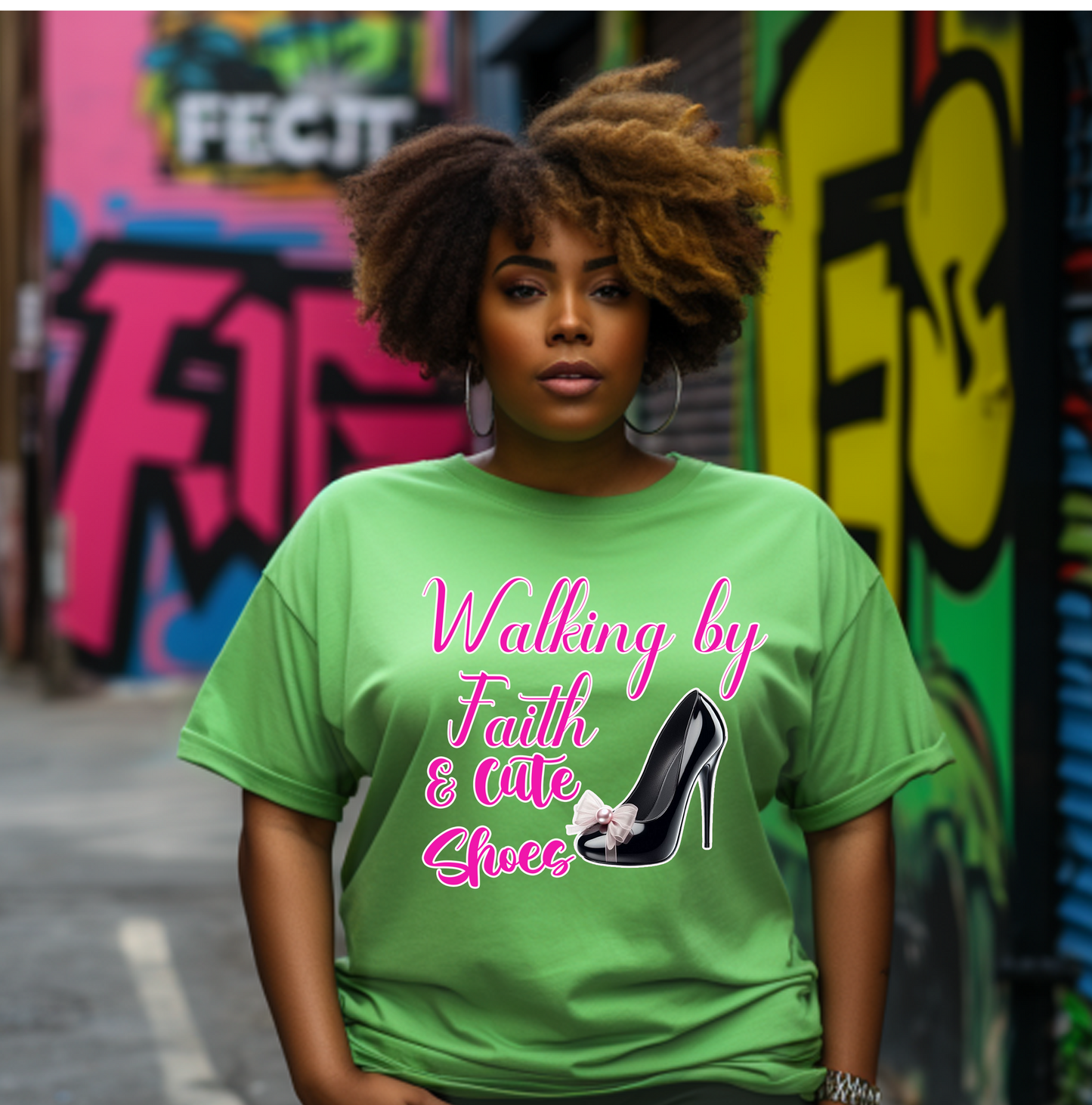 Walking by Faith & cute shoes T-shirt