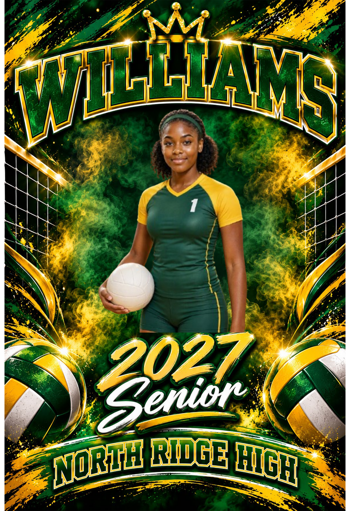 2027 Senior Night Volleyball Custom Banner